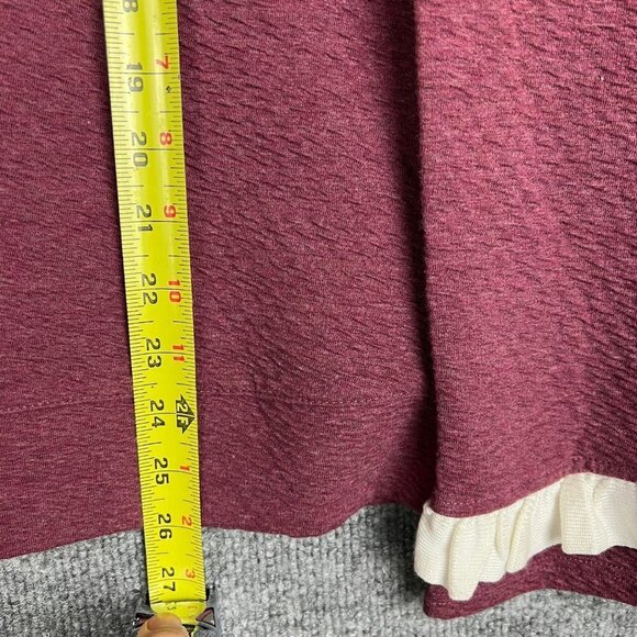 NWT Lumie Woemen's Burgundy Ruffle‎ Flare Sleeve Sweater SZ M - Picture 6 of 8